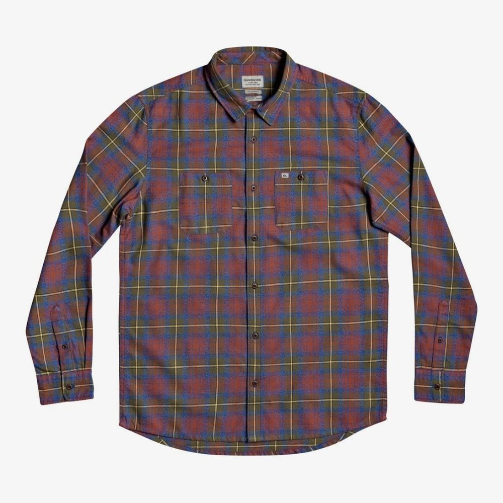 Quiksilver Twisted Tubes Plaid Long Sleeve Shirt